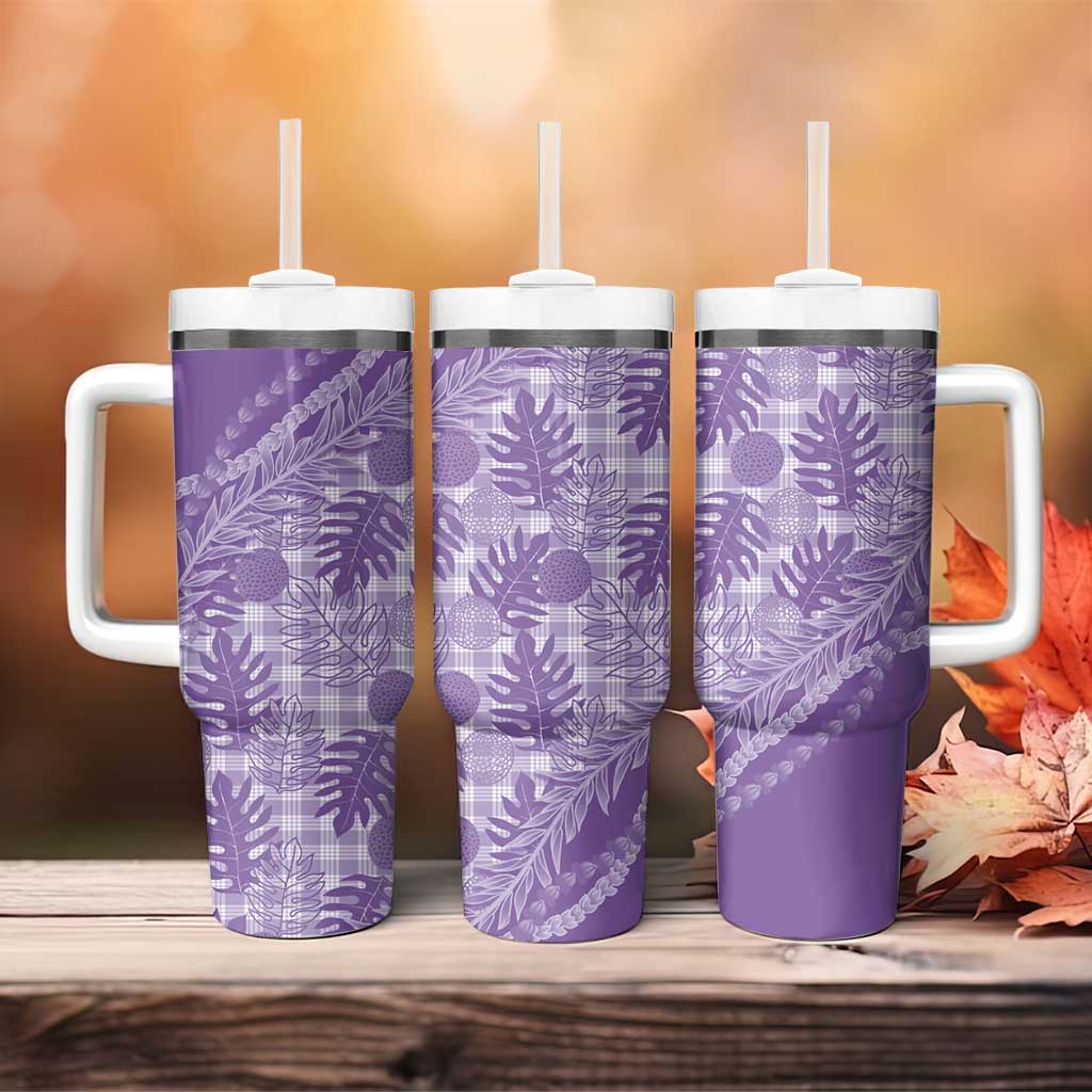 Hawaii Breadfruit Palaka Tumbler With Handle Poni Maile Lei LT9 - Polynesian Pride
