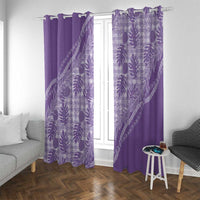 Hawaii Breadfruit Palaka Window Curtain Poni Maile Lei LT9 With Grommets Purple - Polynesian Pride