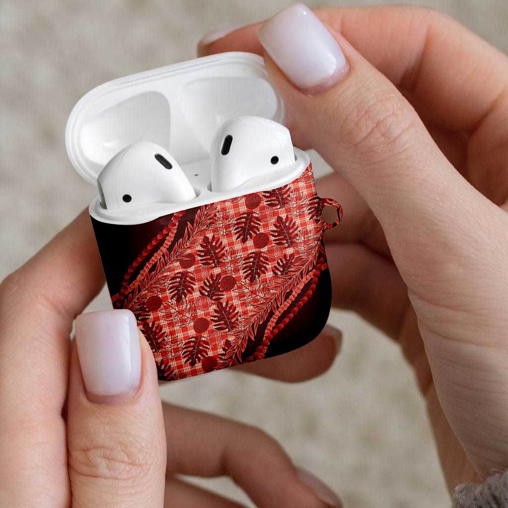 Hawaii Breadfruit Palaka AirPods Case Ulaula Maile Lei LT9 - Polynesian Pride
