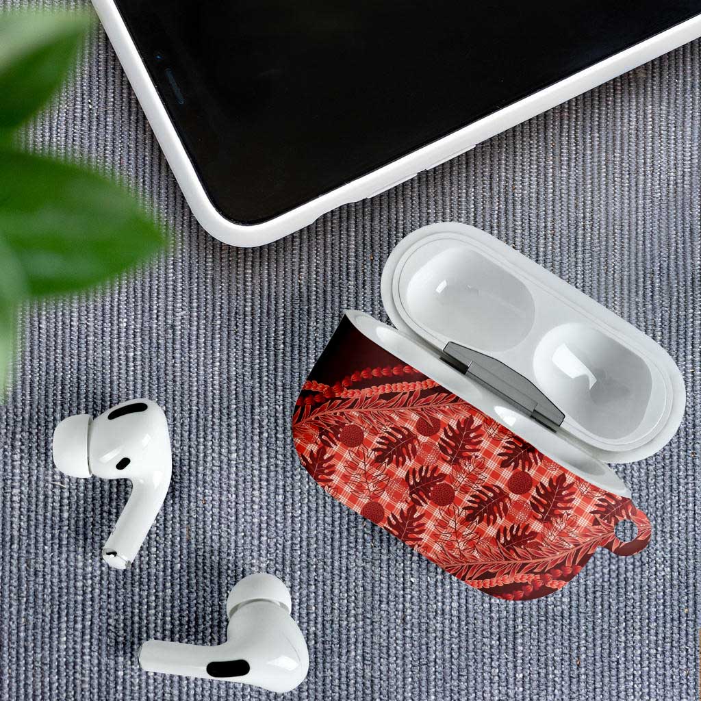 Hawaii Breadfruit Palaka AirPods Case Ulaula Maile Lei LT9 - Polynesian Pride
