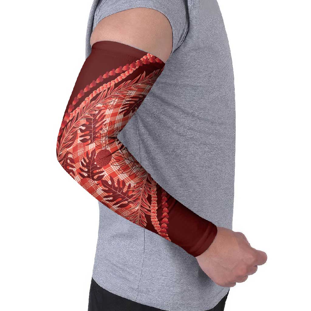 Hawaii Breadfruit Palaka Arm Sleeves Ulaula Maile Lei LT9 - Polynesian Pride
