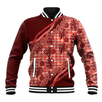 Hawaii Breadfruit Palaka Baseball Jacket Ulaula Maile Lei LT9 Unisex Red - Polynesian Pride