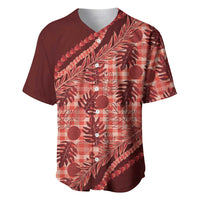 Hawaii Breadfruit Palaka Baseball Jersey Ulaula Maile Lei LT9 Red - Polynesian Pride