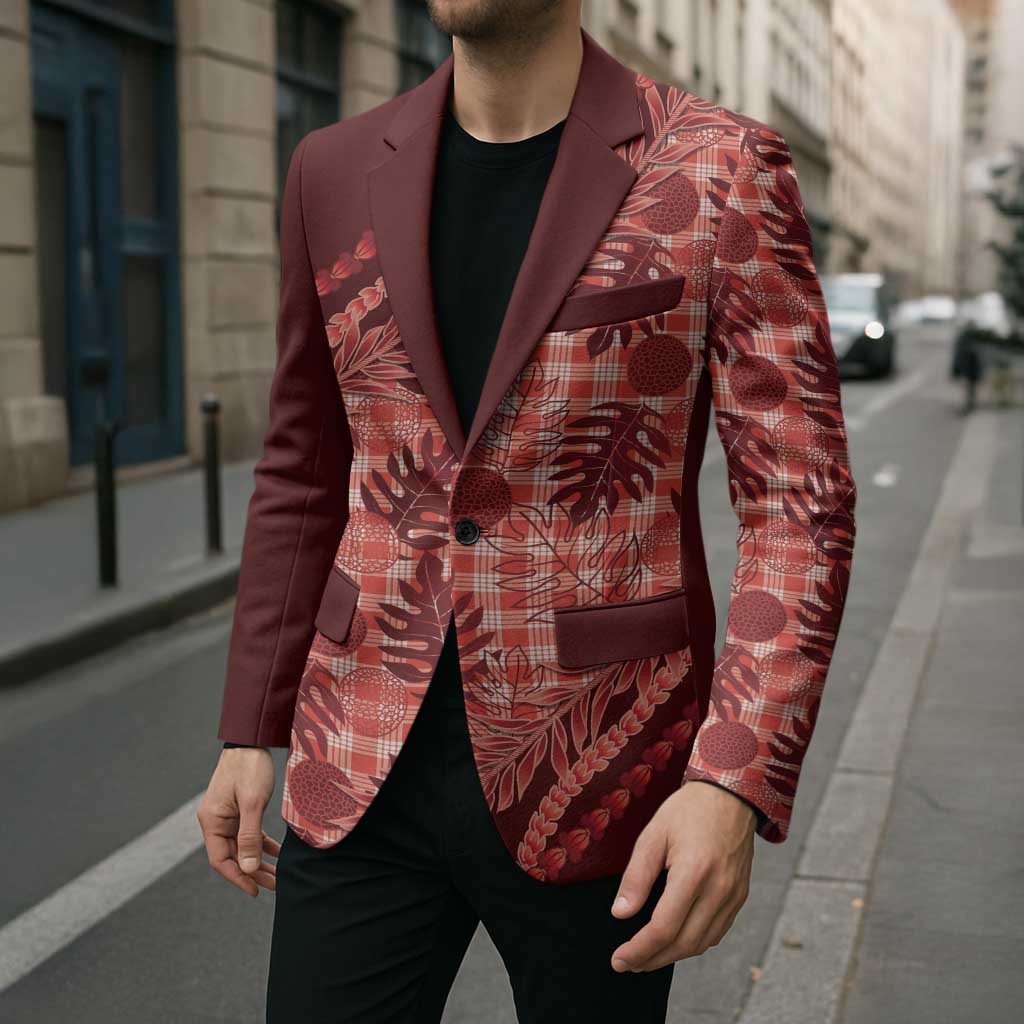 Hawaii Breadfruit Palaka Blazer Ulaula Maile Lei LT9 - Polynesian Pride
