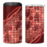 Hawaii Breadfruit Palaka 4 in 1 Can Cooler Tumbler Ulaula Maile Lei LT9 One Size: 16 oz Red - Polynesian Pride