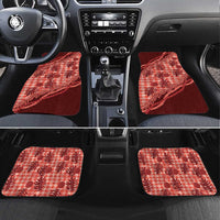 Hawaii Breadfruit Palaka Car Mats Ulaula Maile Lei LT9 Set 4pcs Red - Polynesian Pride