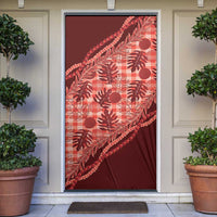 Hawaii Breadfruit Palaka Door Cover Ulaula Maile Lei LT9 Red - Polynesian Pride