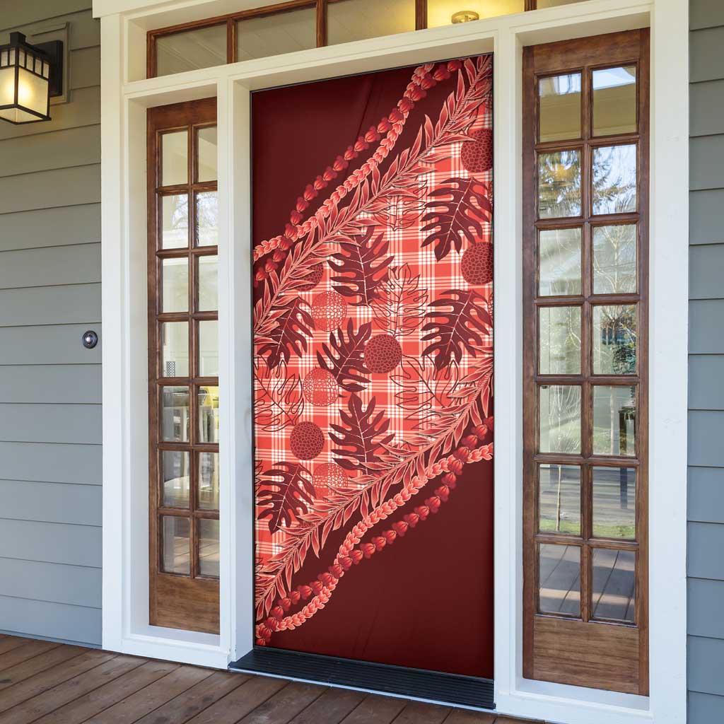Hawaii Breadfruit Palaka Door Cover Ulaula Maile Lei LT9 - Polynesian Pride