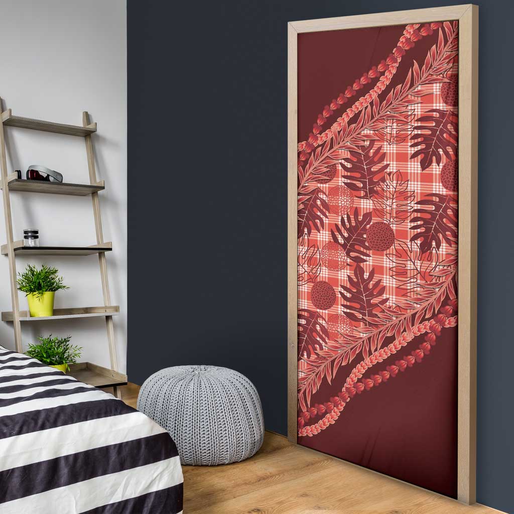Hawaii Breadfruit Palaka Door Cover Ulaula Maile Lei LT9 - Polynesian Pride