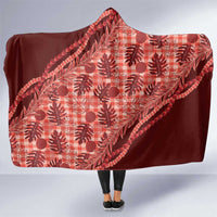 Hawaii Breadfruit Palaka Hooded Blanket Ulaula Maile Lei LT9 One Size Red - Polynesian Pride