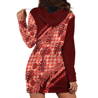 Hawaii Breadfruit Palaka Hoodie Dress Ulaula Maile Lei LT9 - Polynesian Pride