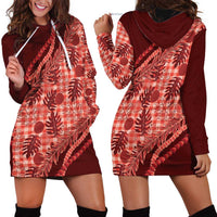 Hawaii Breadfruit Palaka Hoodie Dress Ulaula Maile Lei LT9 - Polynesian Pride