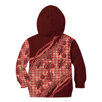 Hawaii Breadfruit Palaka Kid Hoodie Ulaula Maile Lei LT9 - Polynesian Pride