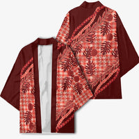 Hawaii Breadfruit Palaka Kimono Ulaula Maile Lei LT9 - Polynesian Pride