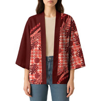 Hawaii Breadfruit Palaka Kimono Ulaula Maile Lei LT9 - Polynesian Pride