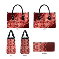 Hawaii Breadfruit Palaka Leather Bag Ulaula Maile Lei LT9 - Polynesian Pride