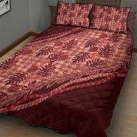 Hawaii Breadfruit Palaka Quilt Bed Set Ulaula Maile Lei LT9 - Polynesian Pride