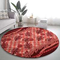 Hawaii Breadfruit Palaka Round Carpet Ulaula Maile Lei LT9 - Polynesian Pride