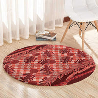 Hawaii Breadfruit Palaka Round Carpet Ulaula Maile Lei LT9 - Polynesian Pride
