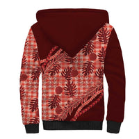 Hawaii Breadfruit Palaka Sherpa Hoodie Ulaula Maile Lei LT9 - Polynesian Pride