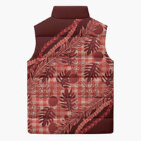 Hawaii Breadfruit Palaka Sleeveless Puffer Jacket Ulaula Maile Lei LT9 - Polynesian Pride