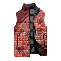 Hawaii Breadfruit Palaka Sleeveless Puffer Jacket Ulaula Maile Lei LT9 - Polynesian Pride