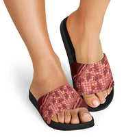 Hawaii Breadfruit Palaka Slide Sandals Ulaula Maile Lei LT9 - Polynesian Pride
