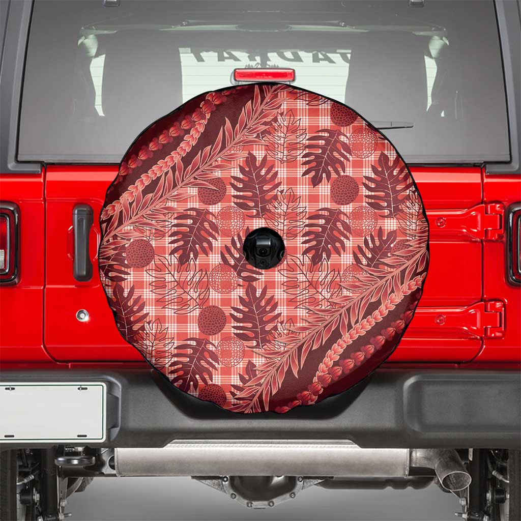 Hawaii Breadfruit Palaka Spare Tire Cover Ulaula Maile Lei LT9 - Polynesian Pride
