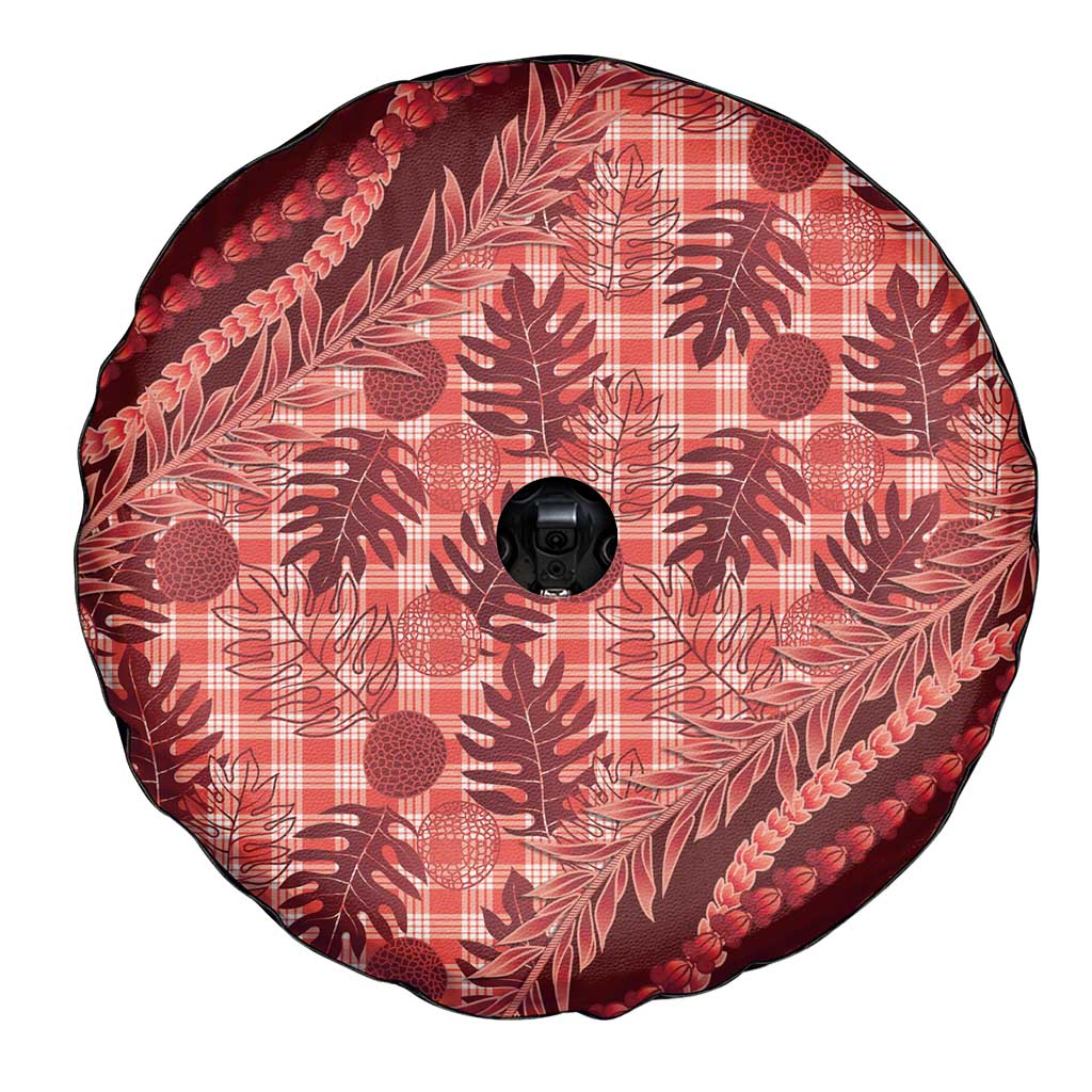 Hawaii Breadfruit Palaka Spare Tire Cover Ulaula Maile Lei LT9 - Polynesian Pride