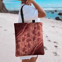 Hawaii Breadfruit Palaka Tote Bag Ulaula Maile Lei LT9 - Polynesian Pride