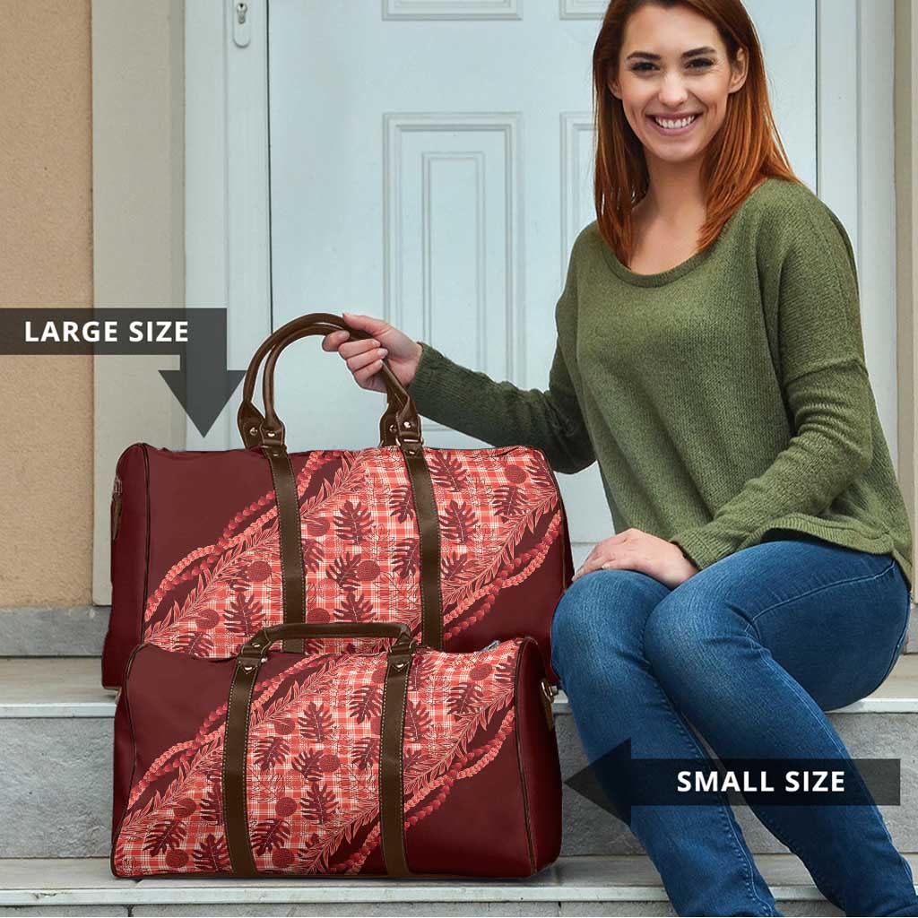 Hawaii Breadfruit Palaka Travel Bag Ulaula Maile Lei LT9 - Polynesian Pride