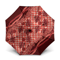 Hawaii Breadfruit Palaka Umbrella Ulaula Maile Lei LT9 One Size Folded 11.42 inch Opened Diameter 37.4 inch Red - Polynesian Pride