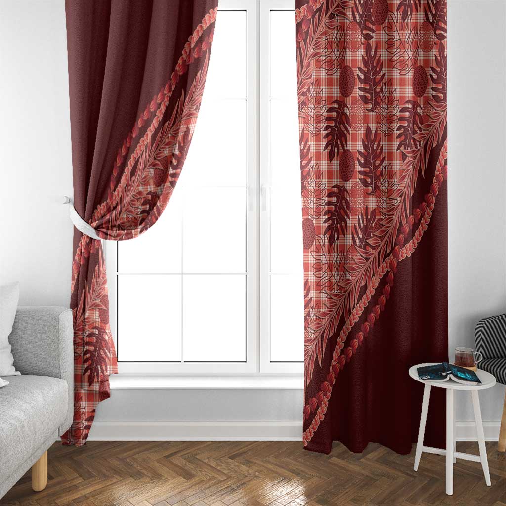 Hawaii Breadfruit Palaka Window Curtain Ulaula Maile Lei LT9 - Polynesian Pride