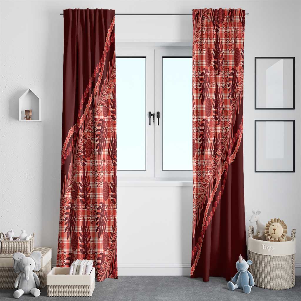 Hawaii Breadfruit Palaka Window Curtain Ulaula Maile Lei LT9 - Polynesian Pride