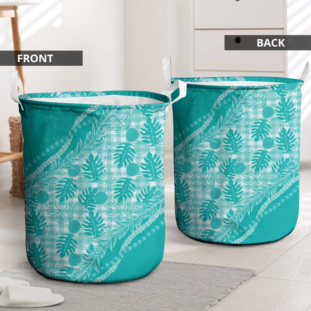 Hawaii Breadfruit Palaka Laundry Basket Polu Opal Maile Lei LT9 - Polynesian Pride