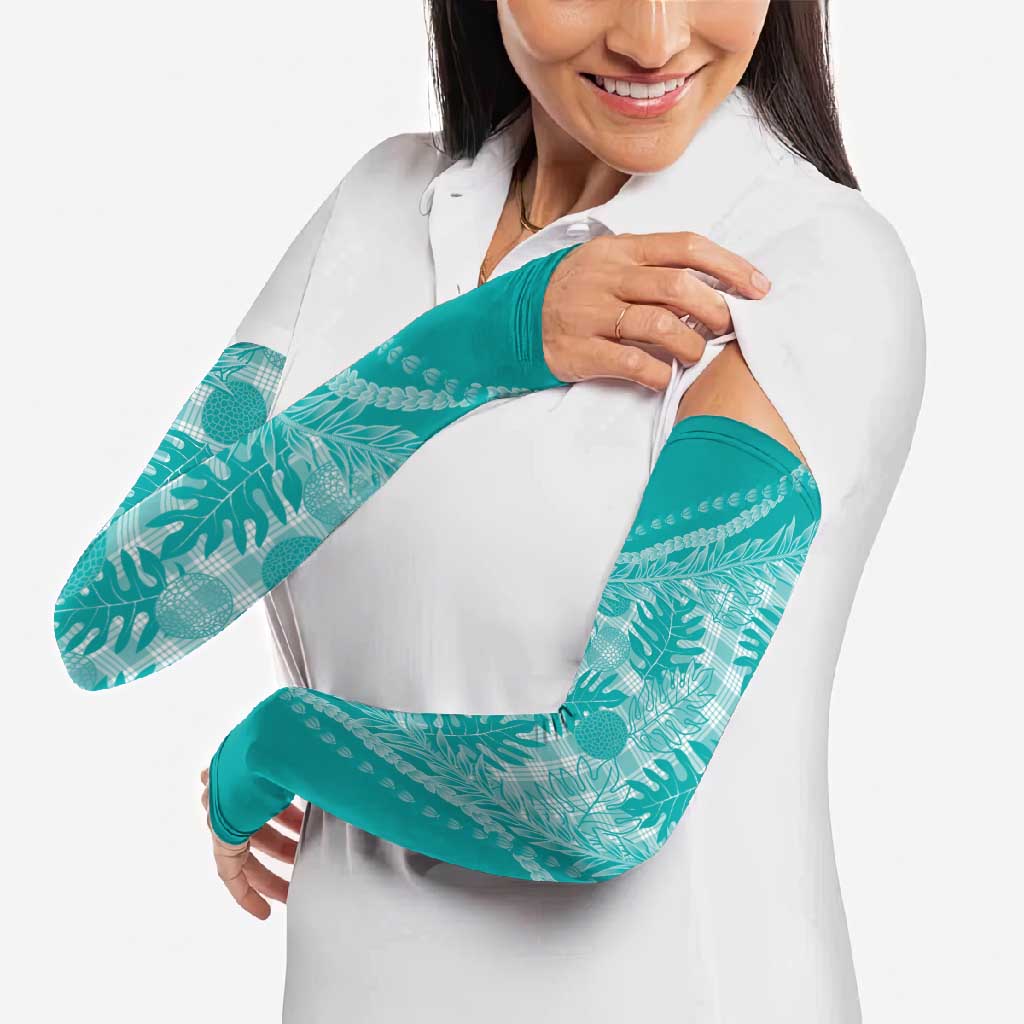 Hawaii Breadfruit Palaka Arm Sleeves Polu Opal Maile Lei LT9 - Polynesian Pride