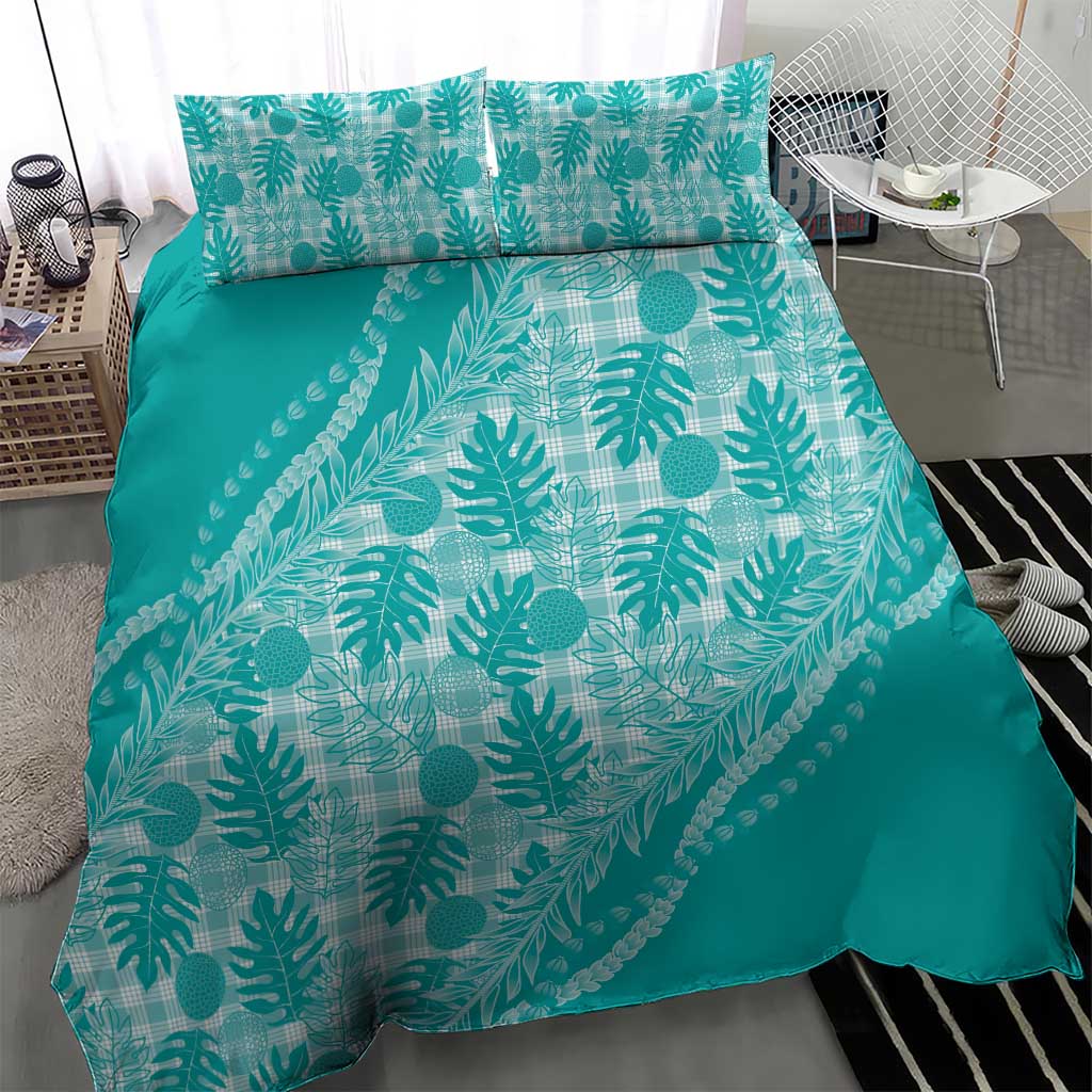 Hawaii Breadfruit Palaka Bedding Set Polu Opal Maile Lei LT9 - Polynesian Pride