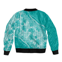 Hawaii Breadfruit Palaka Bomber Jacket Polu Opal Maile Lei LT9 - Polynesian Pride