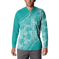 Hawaii Breadfruit Palaka Button Sweatshirt Polu Opal Maile Lei LT9 - Polynesian Pride