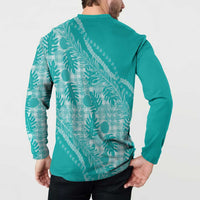 Hawaii Breadfruit Palaka Button Sweatshirt Polu Opal Maile Lei LT9 - Polynesian Pride