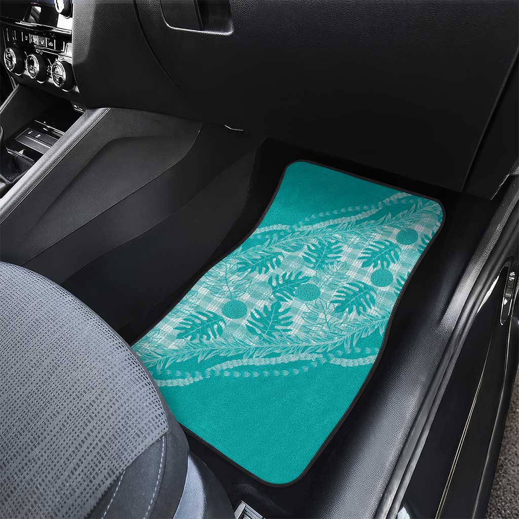 Hawaii Breadfruit Palaka Car Mats Polu Opal Maile Lei LT9 - Polynesian Pride