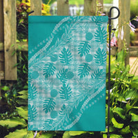 Hawaii Breadfruit Palaka Garden Flag Polu Opal Maile Lei LT9 Garden Flag Turquoise - Polynesian Pride
