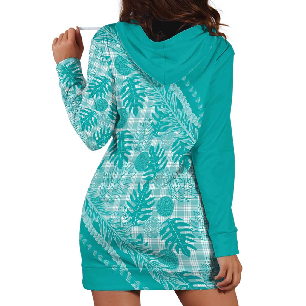 Hawaii Breadfruit Palaka Hoodie Dress Polu Opal Maile Lei LT9 - Polynesian Pride