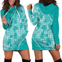 Hawaii Breadfruit Palaka Hoodie Dress Polu Opal Maile Lei LT9 - Polynesian Pride