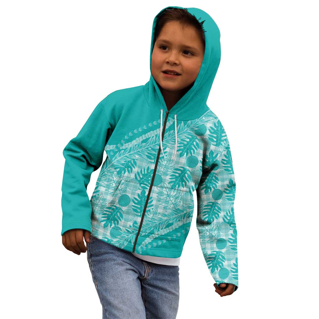 Hawaii Breadfruit Palaka Kid Hoodie Polu Opal Maile Lei LT9 - Polynesian Pride