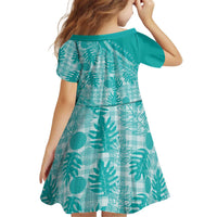 Hawaii Breadfruit Palaka Kid Short Sleeve Dress Polu Opal Maile Lei LT9 - Polynesian Pride
