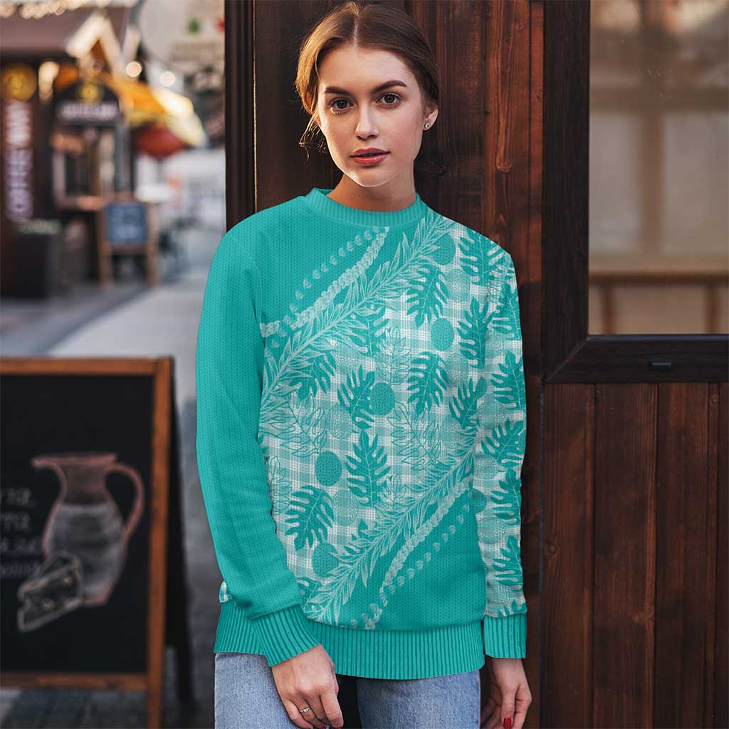 Hawaii Breadfruit Palaka Ugly Christmas Sweater Polu Opal Maile Lei LT9 - Polynesian Pride