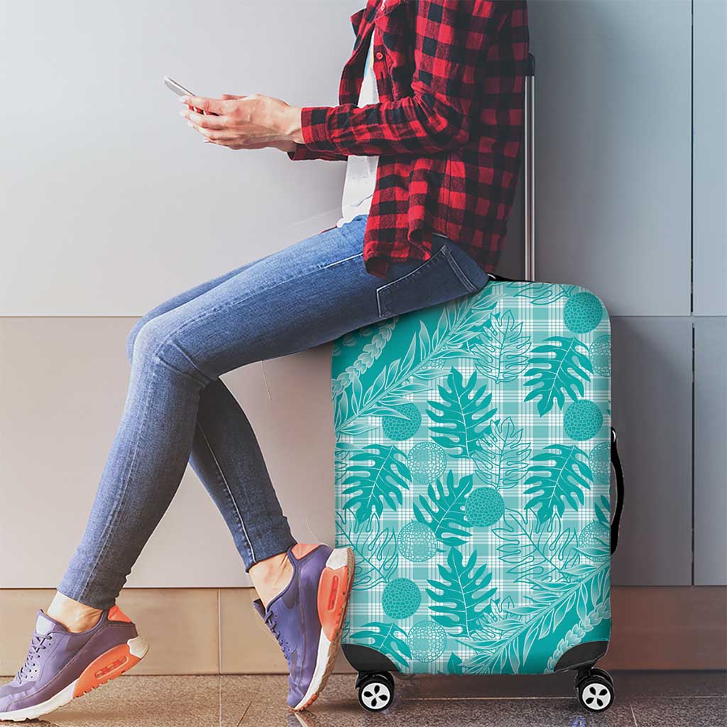 Hawaii Breadfruit Palaka Luggage Cover Polu Opal Maile Lei LT9 - Polynesian Pride