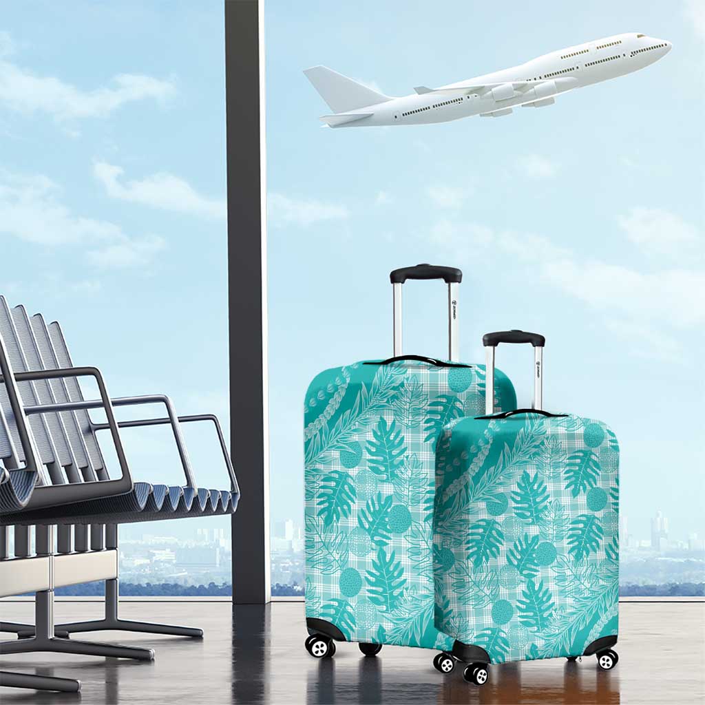 Hawaii Breadfruit Palaka Luggage Cover Polu Opal Maile Lei LT9 - Polynesian Pride