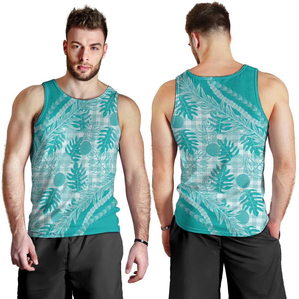 Hawaii Breadfruit Palaka Men Tank Top Polu Opal Maile Lei LT9 - Polynesian Pride